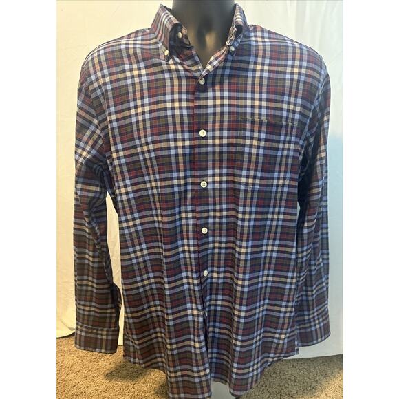 Peter Millar Med New Long Sleeve Dress Shirt Medium Multicolored Plaid - Picture 2 of 9